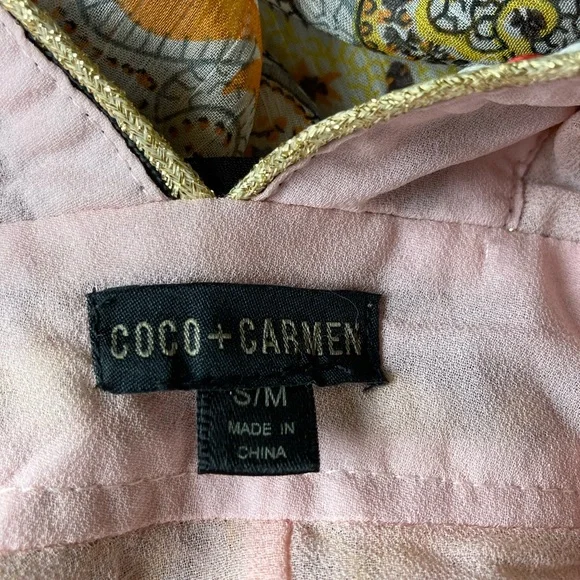 Coco+Carmen EUC chiffon multi fabric dress with contrast embroidered trim. - Picture 11 of 11